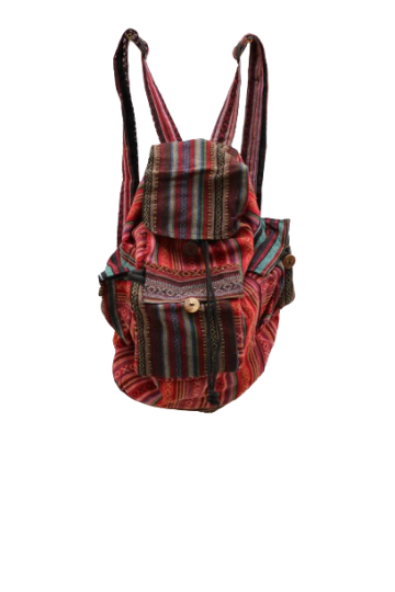316.22 hippie rugtas aztec rood  roze hoofdkleur