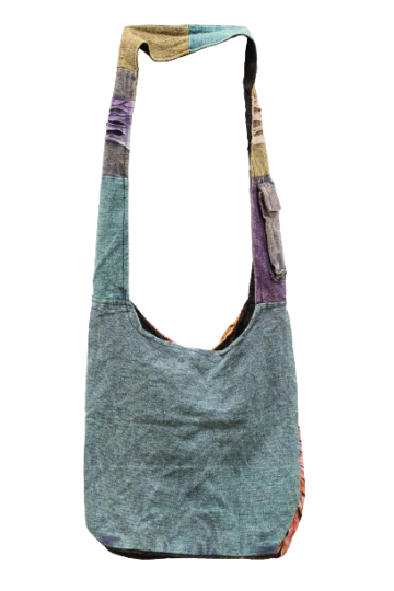 318.3 achter - hippie tas regenboog - oranje zon - blauweachterkant