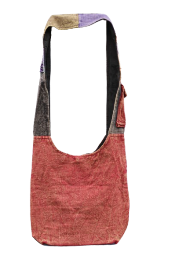 319.7 achter - hippie tas bloemen en peace - rode achterkant