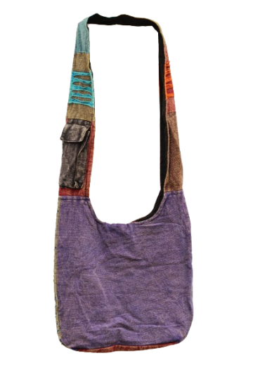 320.12 achter - hippie tas prints en razorcut - paarse achterkant