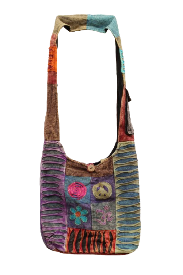 320.12 voor - hippie tas prints en razorcut - paarse achterkant
