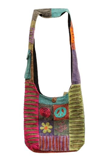 320.17 voor - hippie tas prints en razorcut - petrol achterkant