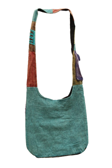 320.20 achter - hippie tas prints en razorcut - turkooise achterkant