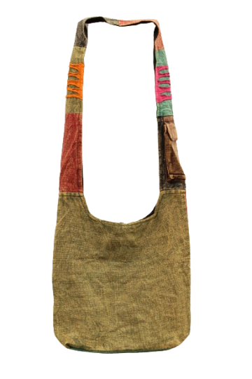 320.3 achter - hippie tas prints en razorcut - mosgroene achterkant