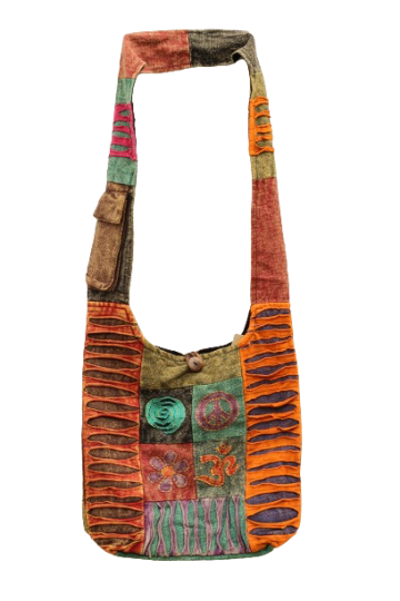 320.3 voor - hippie tas prints en razorcut - mosgroene achterkant