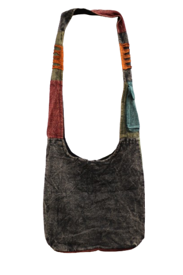 322.11 achter - hippie tas bloem - zwarte achterkant