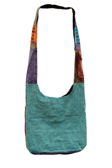 322.13 achter - hippie tas bloem - turkooise achterkant