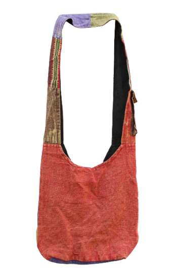 323.2 achter - hippie tas bloemenduo - rode achterkant