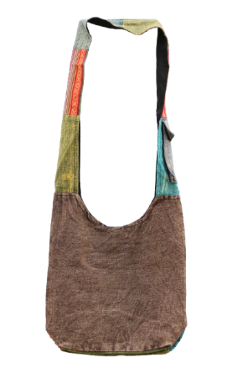 323.20 achter - hippie tas bloemenduo - bruine achterkant