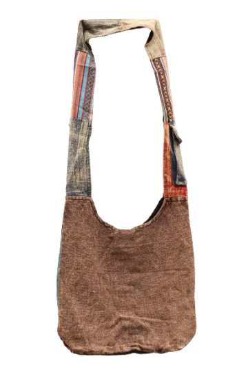 323.23 achter - hippie tas bloemenduo - bruine achterkant