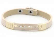 Armband kraaltjes beige