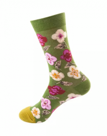 Bloemen groen met roze