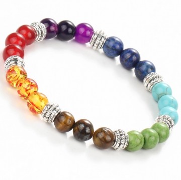 Chakra armband color schuin