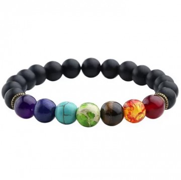Chakra armband scrub black stone