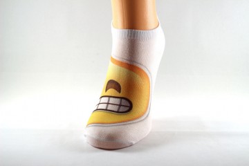 Emoji voet 1 afbeelding grijns voor