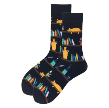 Grappige sokken boekenplanken met kat