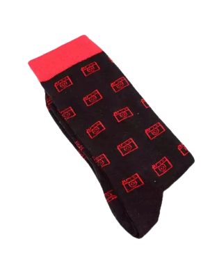 Grappige sokken cameras rood