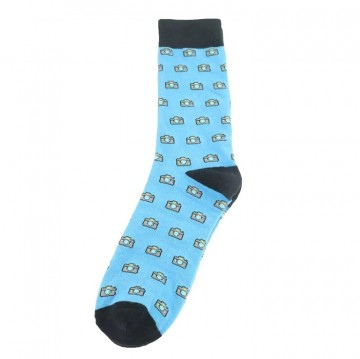 Grappige sokken cameras blauw