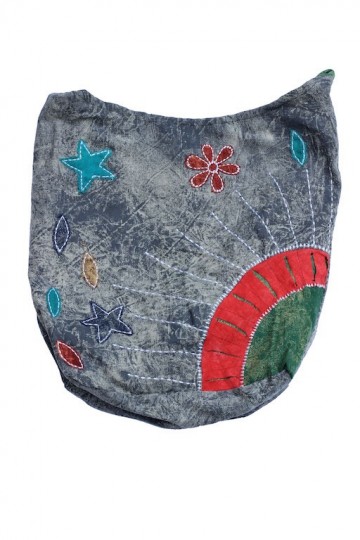 Hippie tas 3085 reserve 3 zonnestralen grijs rood rood blauw jeans