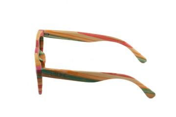 Bamboe zonnebril kleurrijk groen linkerpoot