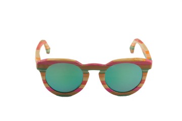 Bamboe zonnebril kleurrijk groen voor