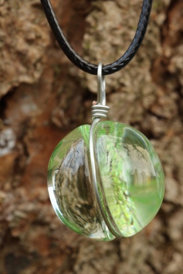 Ketting hanger bloem groen zijaanzicht