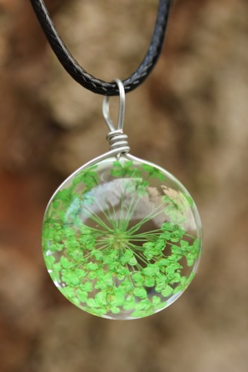 Ketting hanger bloem groen