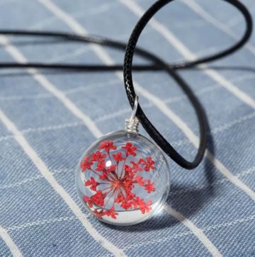 Ketting hanger bloem rood stock