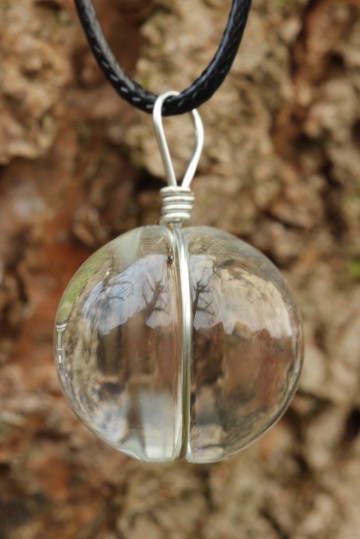 Ketting hanger bloem roze zijaanzicht