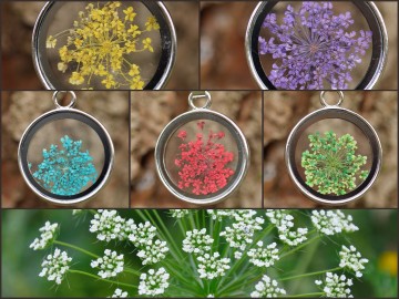 Ketting metalen ring bloem overzicht liggend