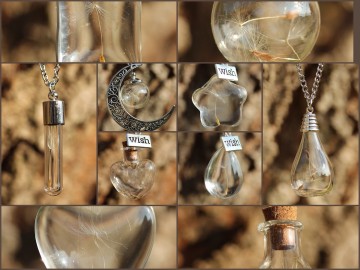 Ketting paardenbloem pluisje overzicht liggend