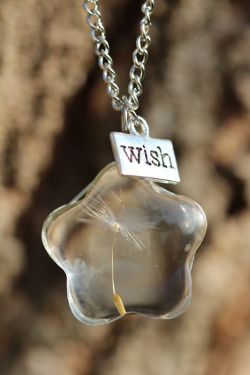 Ketting paardenbloem pluisje ster wish