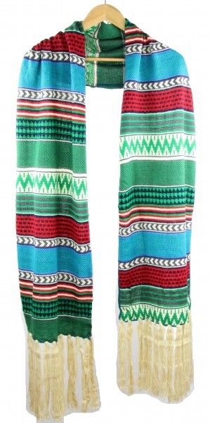 Kleurrijke wintersjaal groen stock