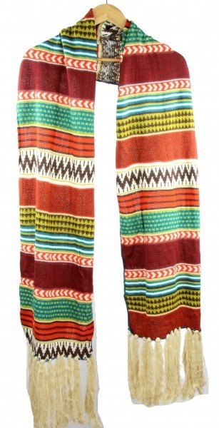 Kleurrijke wintersjaal oranje stock