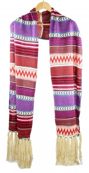 Kleurrijke wintersjaal paars stock