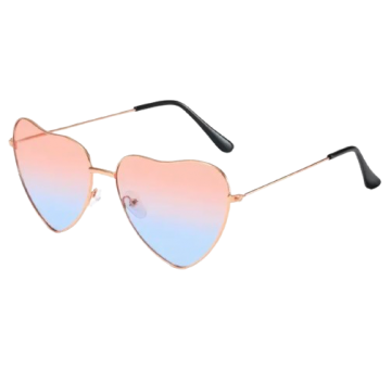 Love hartvorm bril roze blauw