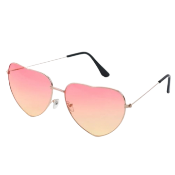 Love hartvorm bril roze geel