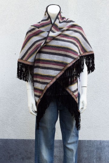 Omslagdoek gestreept met franjes voor omgeslagen