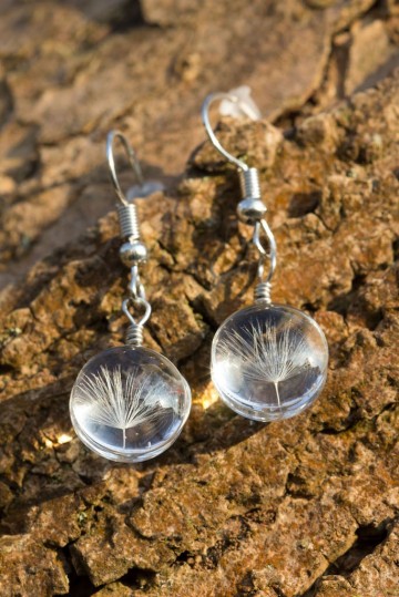 Oorbel bloem paardenbloem pluisje