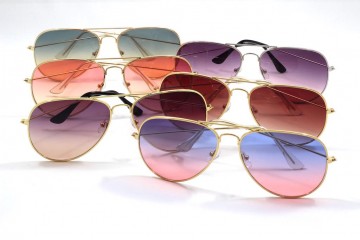 Overzicht pilotenbril 2 kleuren staand 6 kleuren