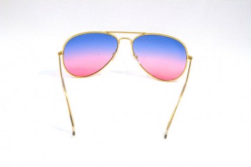 Pilotenbril 2 kleuren blauw roze achter