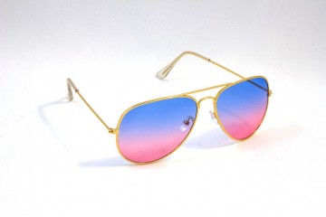 Pilotenbril 2 kleuren blauw roze rechts