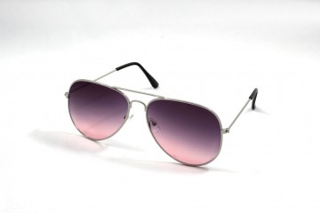 Pilotenbril 2 kleuren grijspaars roze links