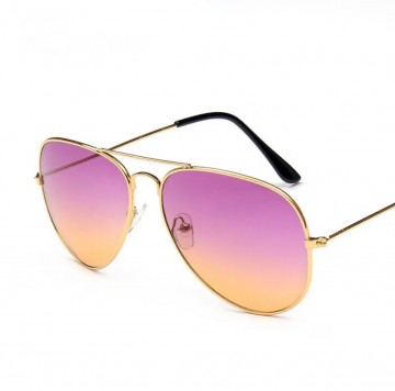 Pilotenbril 2 kleuren paars geel links