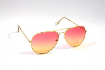 Pilotenbril 2 kleuren roze geel rechts
