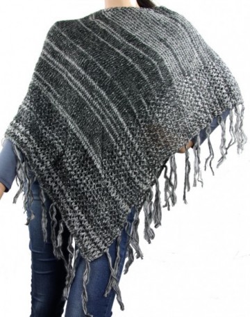 Poncho grijs gestreept