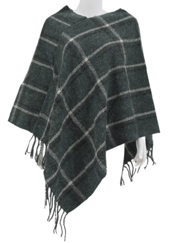 Poncho groen met ruit voor