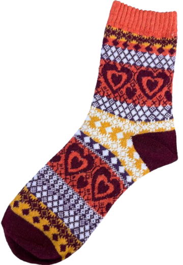 Scandinavische sokken hartjes terra