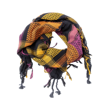 Shemaghkeffiyeharafatsjaalplosjaalcolorfulgeel oranje roze zwart
