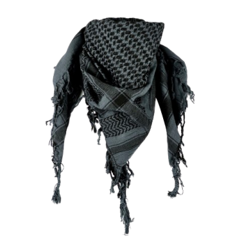 Shemaghkeffiyeharafatsjaalplosjaalgrijs zwart vooraanzicht